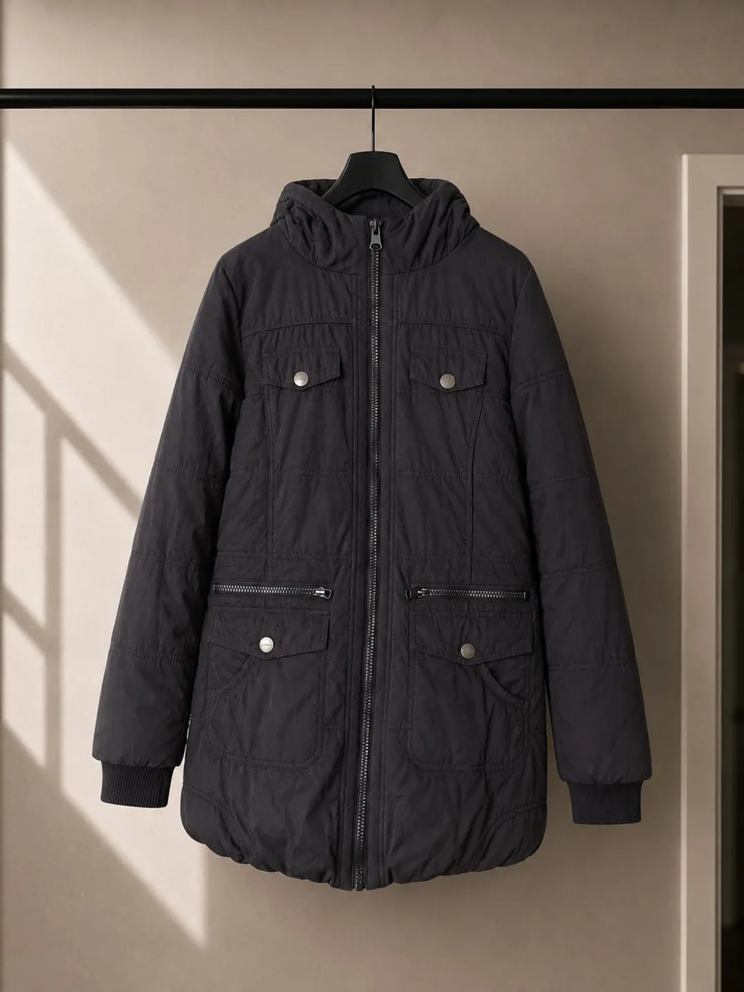 Parka Acolchada Azul Oscuro